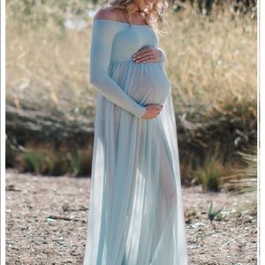 Pink Blush Maternity Photo Shoot Dress